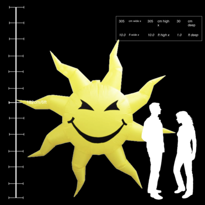 Hanging inflatable Sun 10ft/305cm x 10ft/305cm
