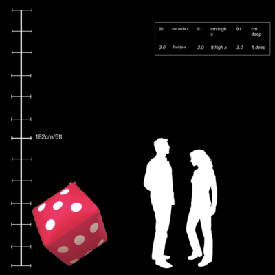 Hanging Inflatable Dice 3ft/91cm x 3ft/91cm