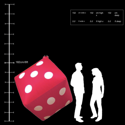 Hanging Inflatable Dice 5ft/152cm x 5ft/152cm