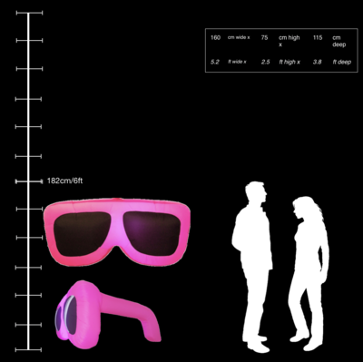 Hanging Inflatable Sunglasses 5.2ft/160cm x 2.5ft/75cm