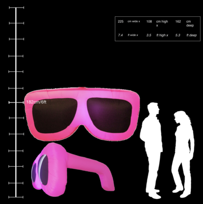 Hanging Inflatable Sunglasses 7.4ft/225cm x 3.5ft/108cm