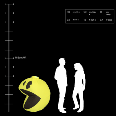 Hanging Inflatable Pac-man 3.6ft/110cm x 4ft/122cm