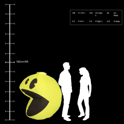 Hanging Inflatable Pac-man 4.5ft/136cm x 5ft/152cm