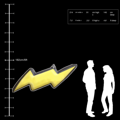 Hanging Inflatable Lightning Bolt 7ft/214cm x 3ft/91cm