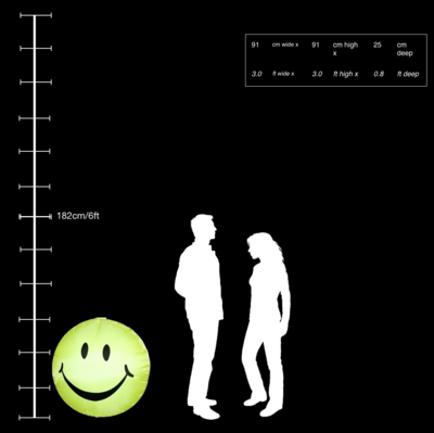 Hanging inflatable Smily Disc 3ft/91cm x 3ft/91cm