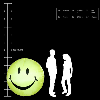 Hanging inflatable Smily Disc 5ft/152cm x 5ft/152cm