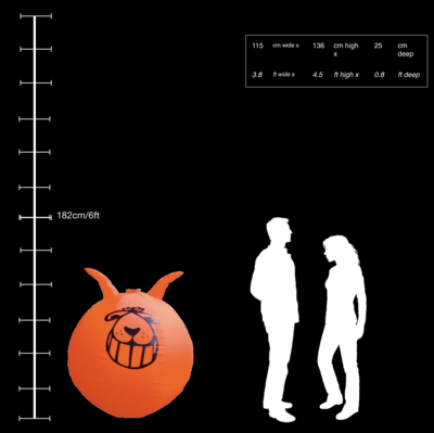 Hanging Inflatable Space Hopper 3.8ft/115cm x 4.5ft/136cm