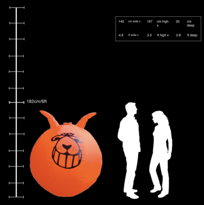 Hanging Inflatable Space Hopper 4.6ft/140cm x 5.5ft/167cm