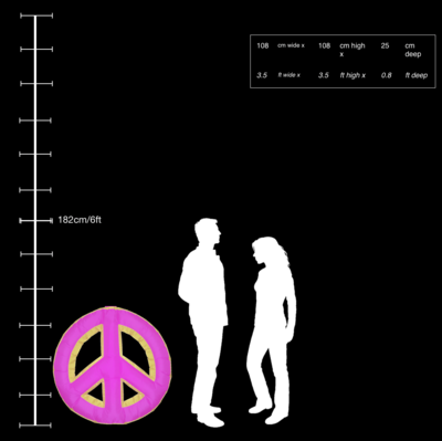 Hanging Inflatable Peace Symbol 3.5ft/108cm x 3.5ft/108cm