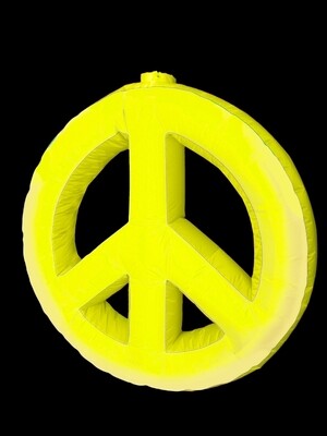 Hanging Inflatable Peace Symbol 3.5ft/108cm x 3.5ft/108cm, Choose Main Colour: Flouro Yellow, Choose Inner Colour: Flouro Yellow