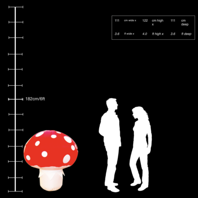 Hanging Inflatable Mushroom 3.6ft/111cm x 4ft/122cm