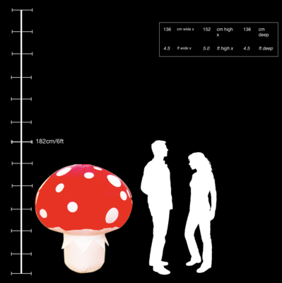 Hanging Inflatable Mushroom 4.5ft/136cm x 5ft/152cm