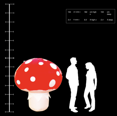 Hanging Inflatable Mushroom 5.4ft/164cm x 6ft/182cm