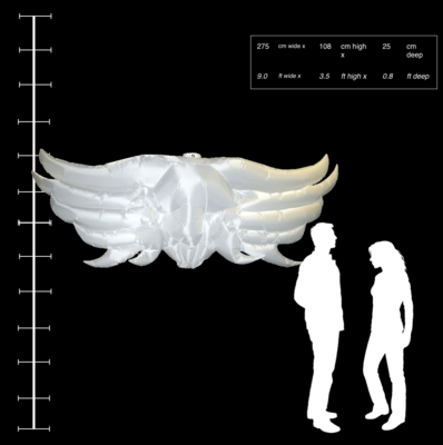 Hanging Inflatable Angel Wings 9ft/275cm x 3.5ft/108cm