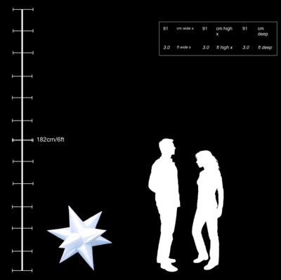 Hanging Inflatable Standard Fat Star 3ft/91cm Diameter.