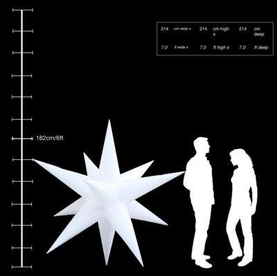 Hanging Inflatable Extra Spiky Star 7ft/214cm Diameter
