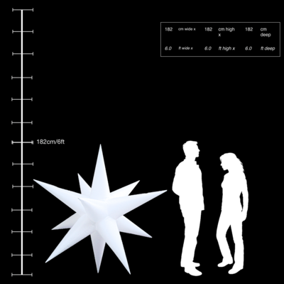 Hanging Inflatable Extra Spiky Star 6ft/182cm Diameter