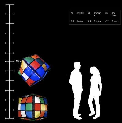 Hanging Inflatable Rubiks Cube 2.5ft/75cm x 2.5ft/75cm