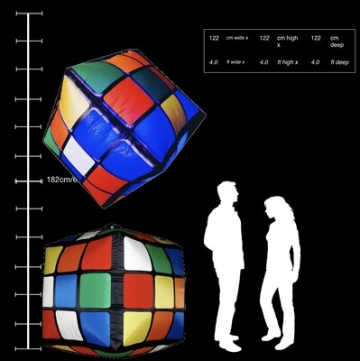 Hanging Inflatable Rubiks Cube 4ft/122cm x 4ft/122cm