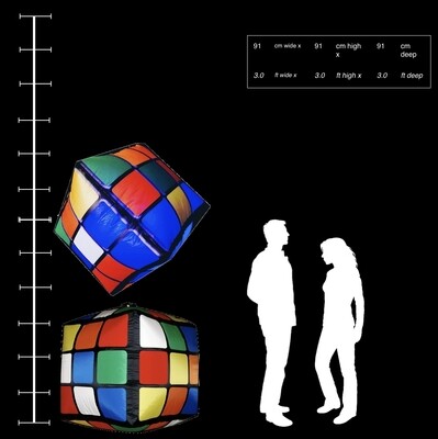 Hanging Inflatable Rubiks Cube 3ft/91cm x 3ft/91cm