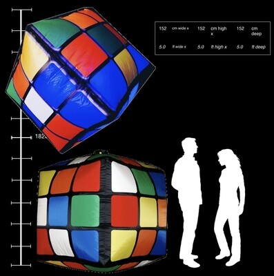 Hanging Inflatable Rubiks Cube 5ft/152cm x 5ft/152cm
