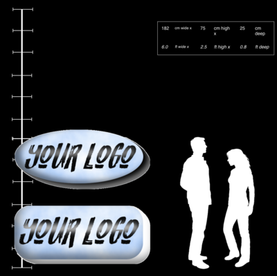 Hanging Inflatable Custom Rectangle/ Oval 6ft/182cm x 2.3ft/70cm