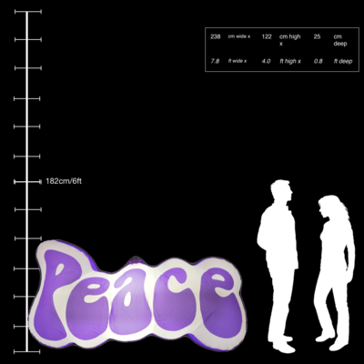 Hanging Inflatable Peace Sign 7.8ft/238cm x 4ft/122cm