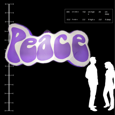 Hanging Inflatable Peace Sign 10ft/305cm x 5ft/152cm