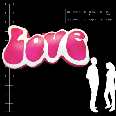 Hanging Inflatable Love Sign 10ft/305cm x 5ft/152cm