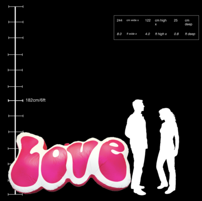 Hanging Inflatable Love Sign 8ft/244cm x 4ft/122cm