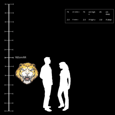 Hanging Inflatable Lion Head 2.5ft/75cm x 2.5ft/75cm