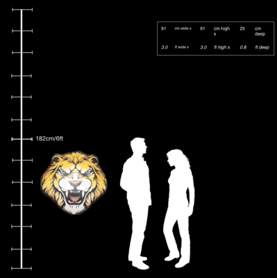 Hanging Inflatable Lion Head 3ft/91cm x 3ft/91cm