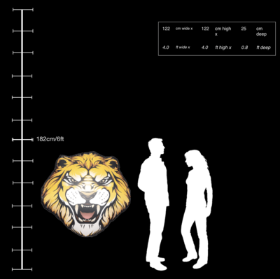 Hanging Inflatable Lion Head 4ft/122cm x 4ft/122cm