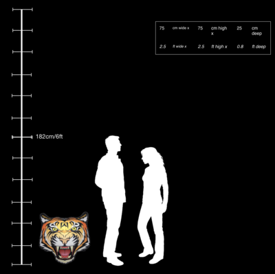 Hanging Inflatable Tiger Head 2.5ft/75cm x 2.5ft/75cm