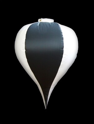 Hanging Inflatable Bauble #1- 3.7ft/113cm x 5ft/152cm, Choose Colour 1: White, Choose Colour 2: Black