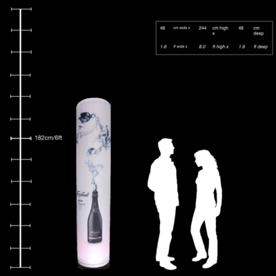 Indoor Floor Based Inflatable Column 1.6ft/48cm x 8ft/244cm