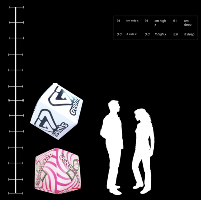 Hanging Inflatable Custom Cube 3.5ft/108cm x 3.5ft/108cm