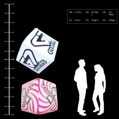 Hanging Inflatable Custom Cube 4ft/122cm x 4ft/122cm