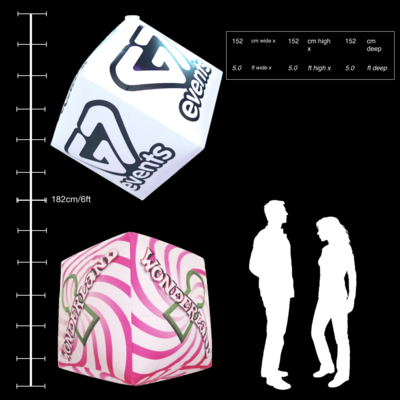 Hanging Inflatable Custom Cube 5ft/152cm x 5ft/152cm