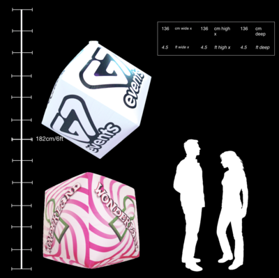Hanging Inflatable Custom Cube 4.5ft/136cm x 4.5ft/136cm