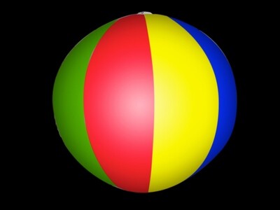 Hanging Inflatable Beach Ball Stripy Spheres 6ft/182cm diameter (8 Section), Colour: Multicoloured