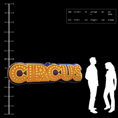 Hanging Inflatable Circus Sign 8.5ft/260cm x 2.5ft/75cm