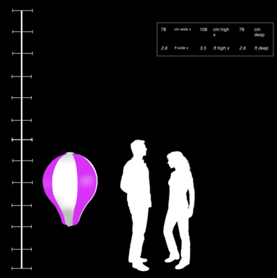 Hanging Inflatable Hot Air Balloon 2.6ft/78cm x 3.5ft/108cm