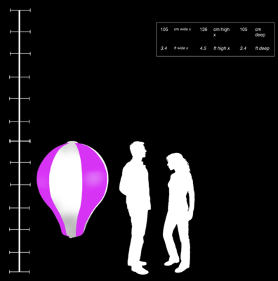Hanging Inflatable Hot Air Balloon 3.4ft/105cm x 4.5ft/136cm