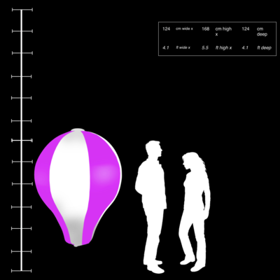 Hanging Inflatable Hot Air Balloon 4.1ft/124cm x 5.5ft/168cm
