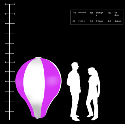 Hanging Inflatable Hot Air Balloon 4.9ft/150cm x 6.5ft/198cm