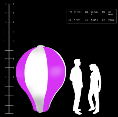 Hanging Inflatable Hot Air Balloon 5.6ft/170cm x 7.5ft/230cm