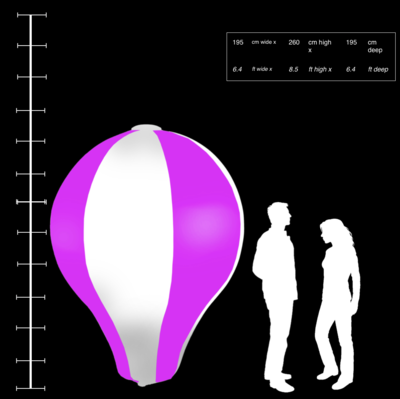 Hanging Inflatable Hot Air Balloon 6.4ft/195cm x 8.5ft/260cm