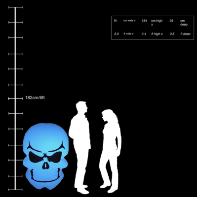 Hanging Inflatable Skull 3ft/91cm x 4.4ft/134cm