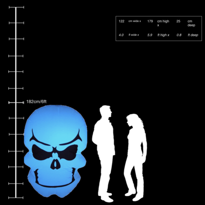 Hanging Inflatable Skull 4ft/122cm x 5.9ft/179cm